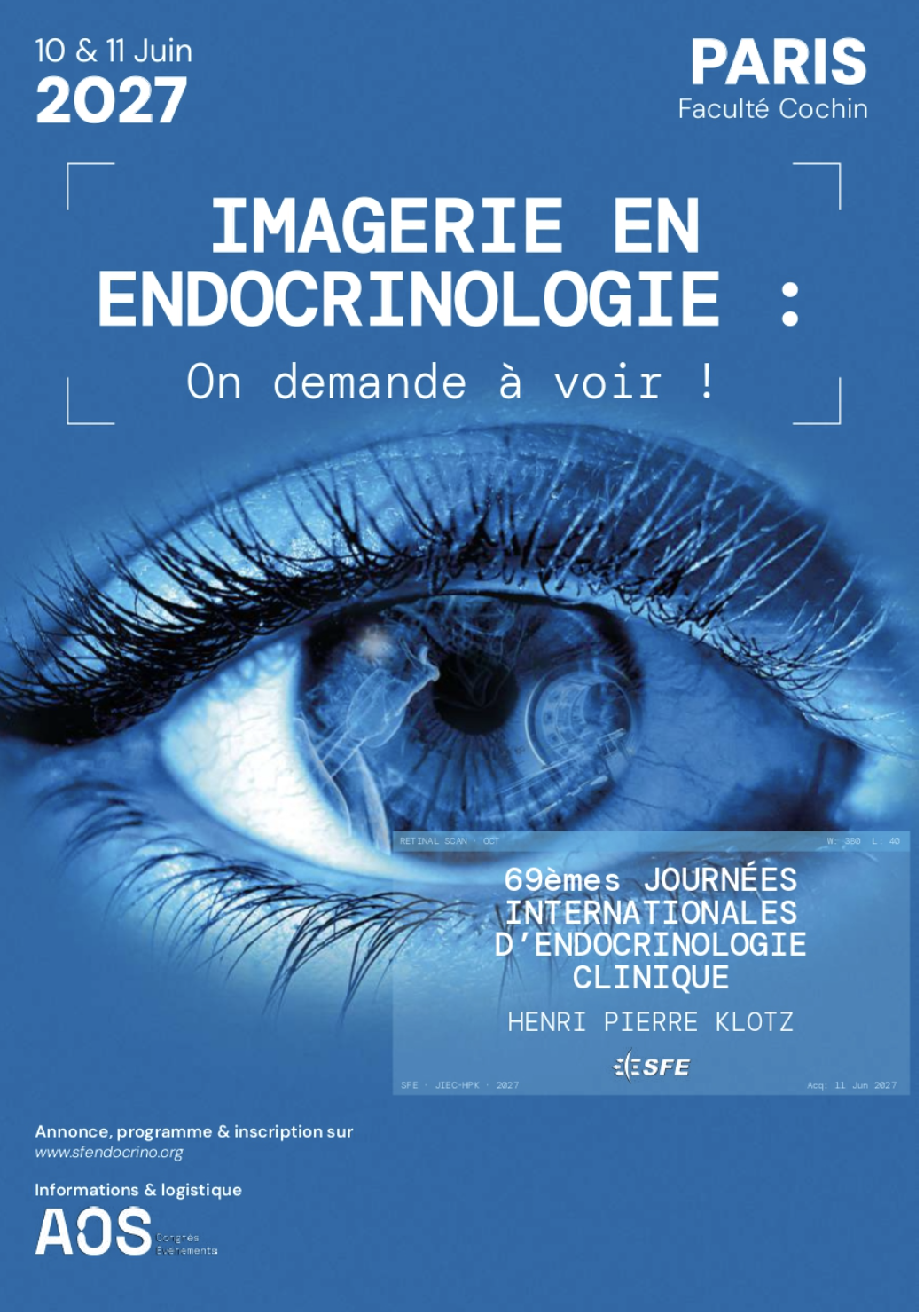 Affiche officielle des Journées Klotz 2027 — Imagerie en endocrinologie : on demande à voir !